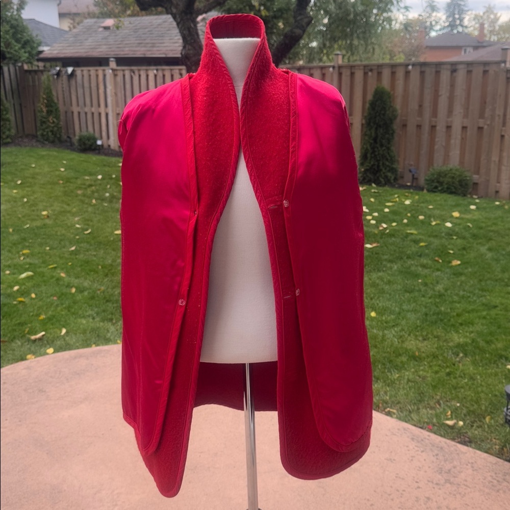Vintage 4 Saison Canada Inuvik Boiled Wool Red Reindeer Christmas Jacket S - Picture 9 of 9